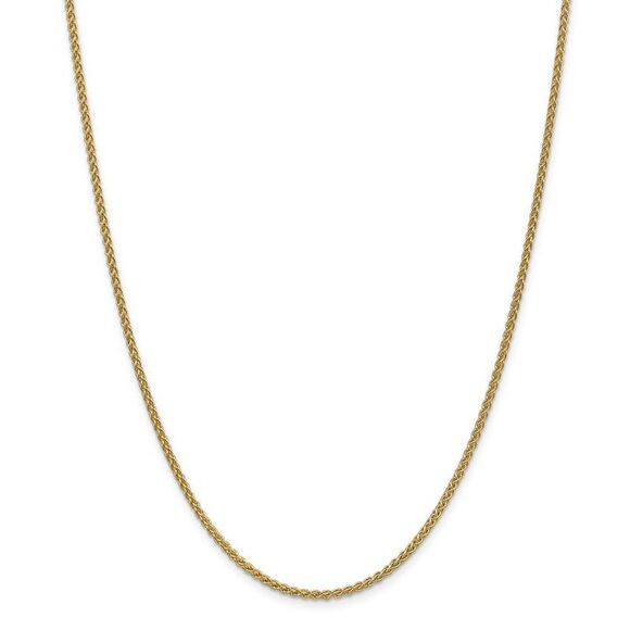 Children's 2mm, 14k Yellow Gold, Solid Spiga Chain Necklace, 14 Inch